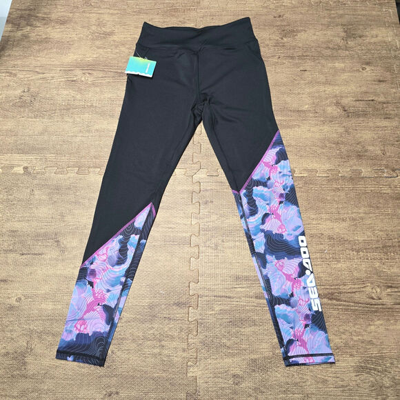Sea Doo UV +50 Protection Sport Leggings Black Women Size Small Quick Dry NWT - Picture 3 of 13